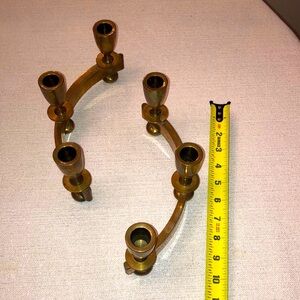 Vintage Dirilyte Dirigold Curved Candlestick Holders